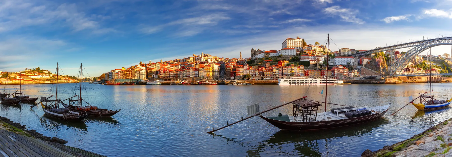 Rabelo boats on the Douro river, Porto, Portugal