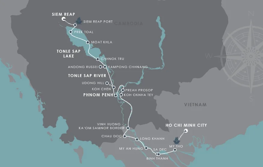 Aqua Expeditions Mekong map