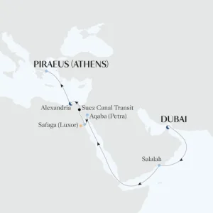 silversea wereldcruise 2028 kaart thema8