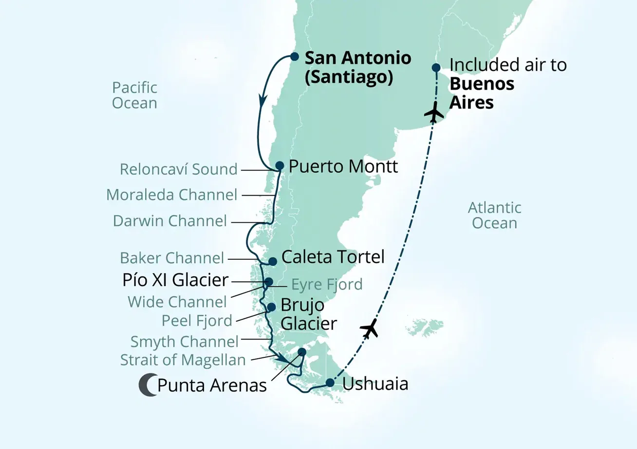 10-daagse chileense fjorden map