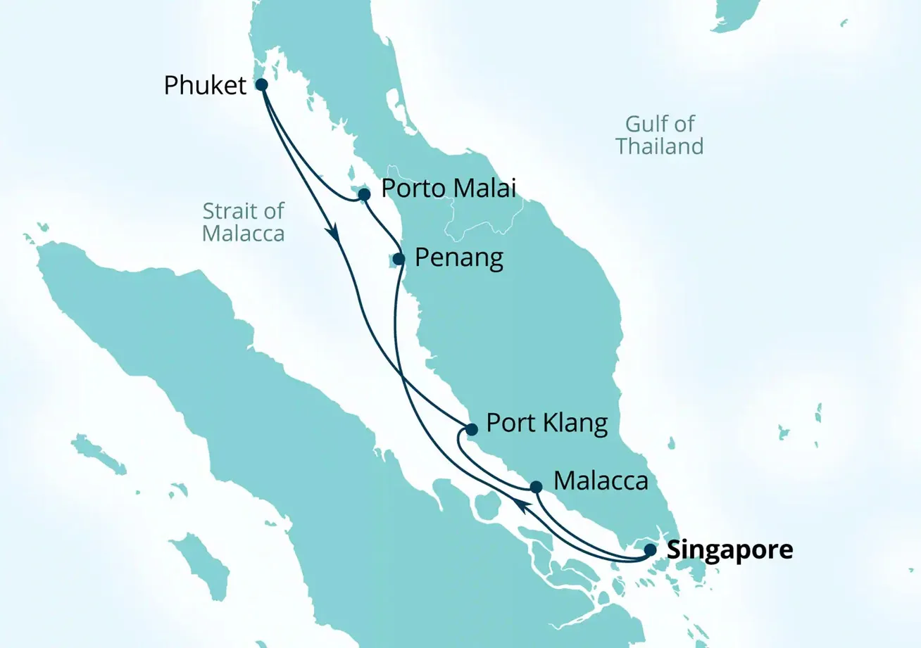 8 dagen maleisie thailand map